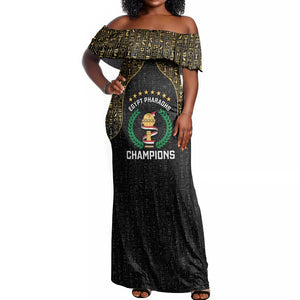 Custom Egypt Pharaohs Off Shoulder Maxi Dress African Football Champions 2025