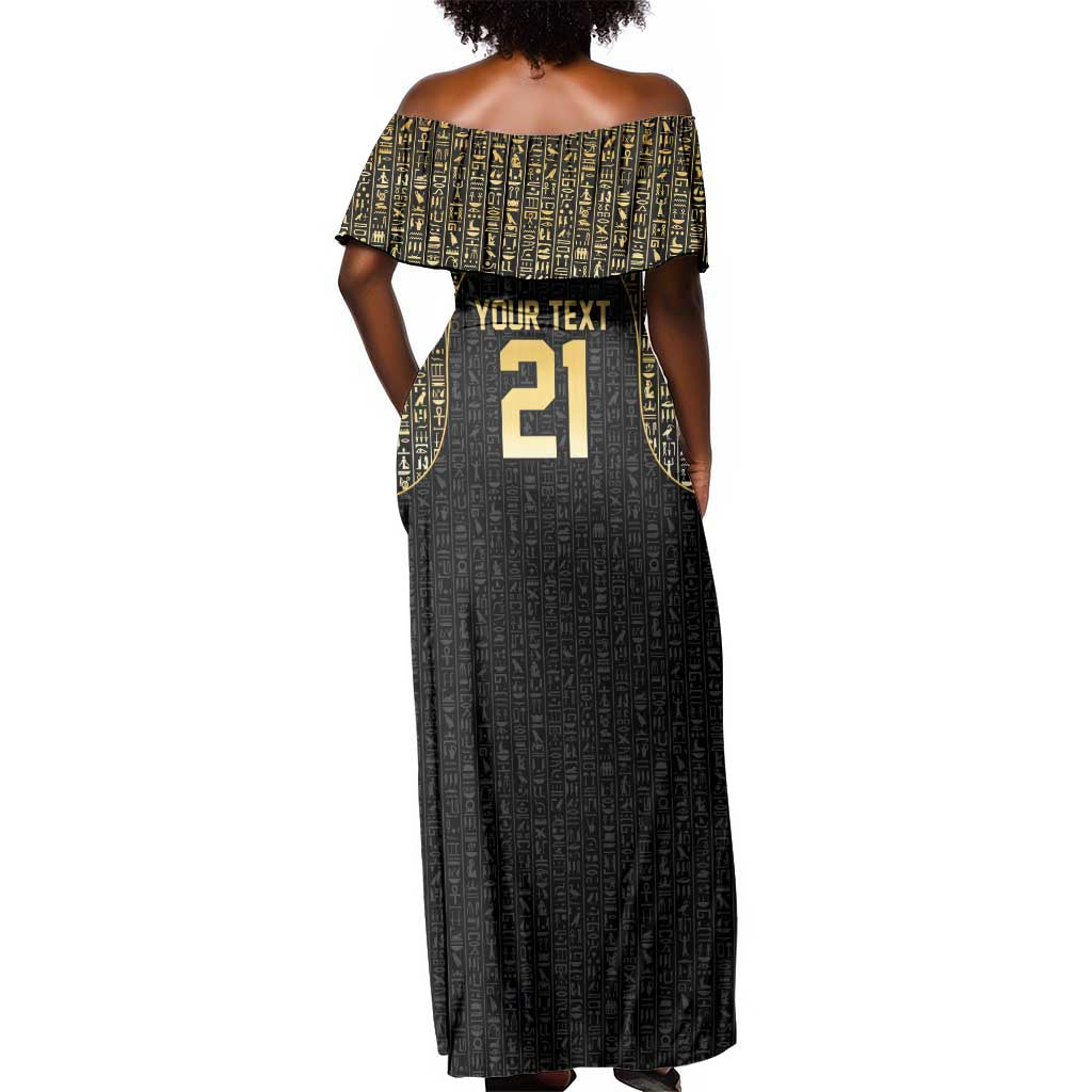 Custom Egypt Pharaohs Off Shoulder Maxi Dress African Football Champions 2025