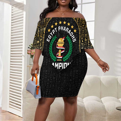 Custom Egypt Pharaohs Off Shoulder Short Dress African Football Champions 2025