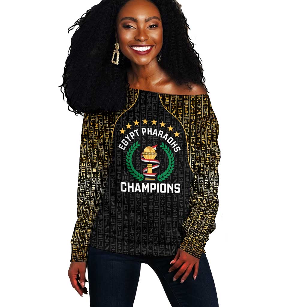 Custom Egypt Pharaohs Off Shoulder Sweater African Football Champions 2025