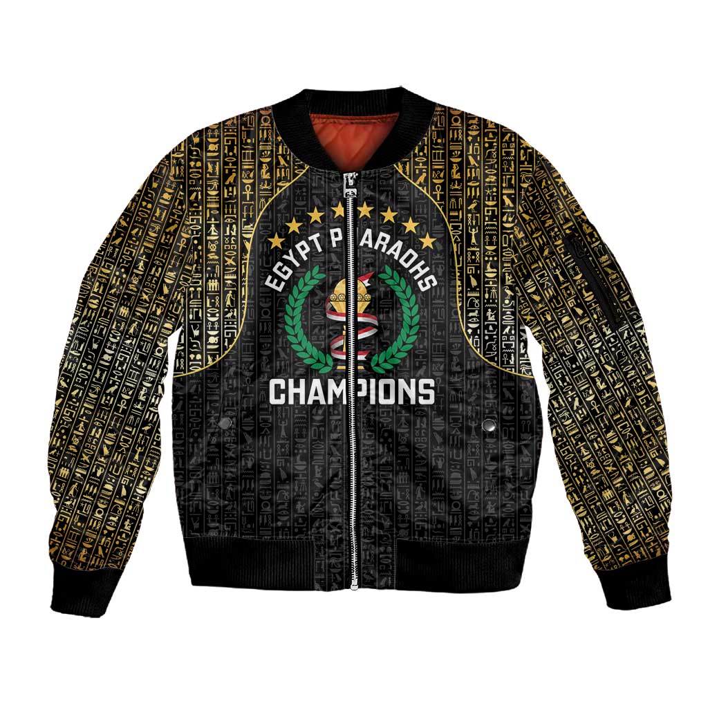 Custom Egypt Pharaohs Sleeve Zip Bomber Jacket African Football Champions 2025