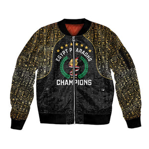 Custom Egypt Pharaohs Sleeve Zip Bomber Jacket African Football Champions 2025