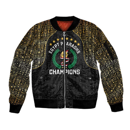 Custom Egypt Pharaohs Sleeve Zip Bomber Jacket African Football Champions 2025