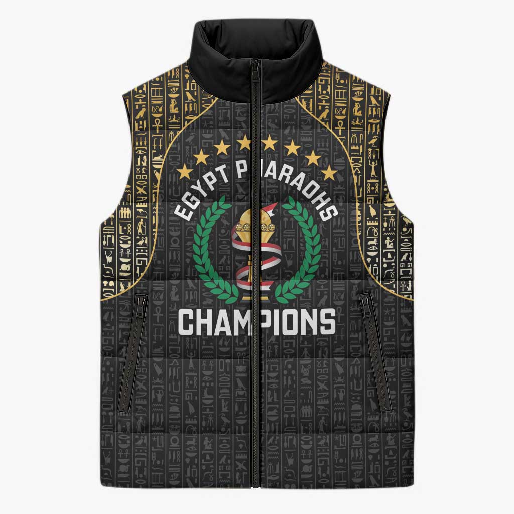 Custom Egypt Pharaohs Sleeveless Puffer Jacket African Football Champions 2025