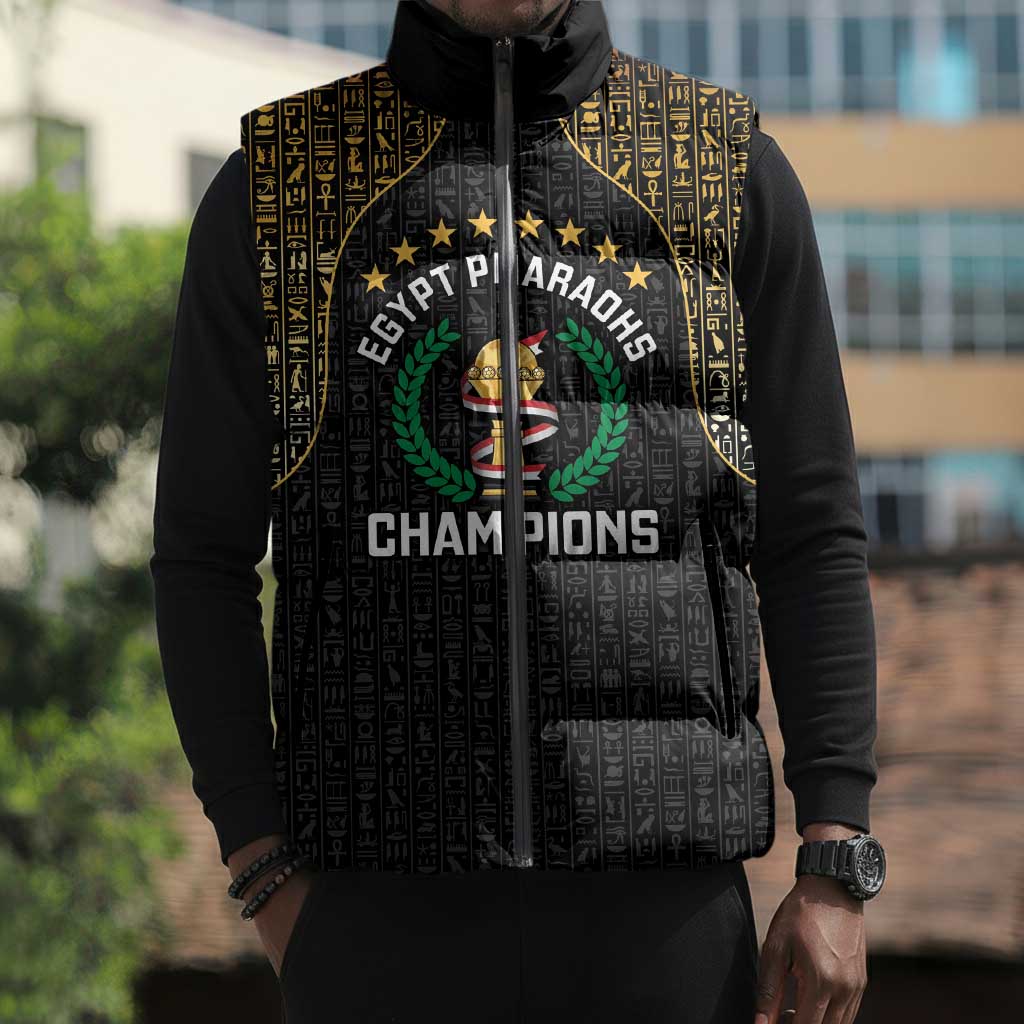 Custom Egypt Pharaohs Sleeveless Puffer Jacket African Football Champions 2025