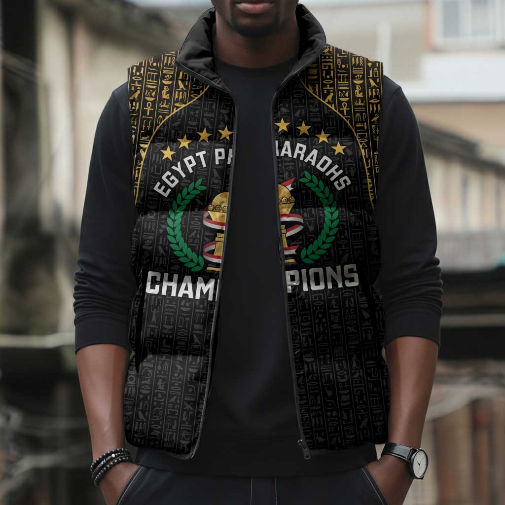 Custom Egypt Pharaohs Sleeveless Puffer Jacket African Football Champions 2025