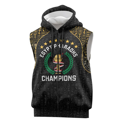 Custom Egypt Pharaohs Sleeveless Zip Hoodie African Football Champions 2025