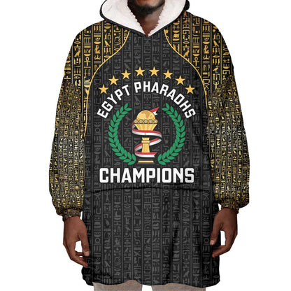 Custom Egypt Pharaohs Wearable Blanket Hoodie African Football Champions 2025