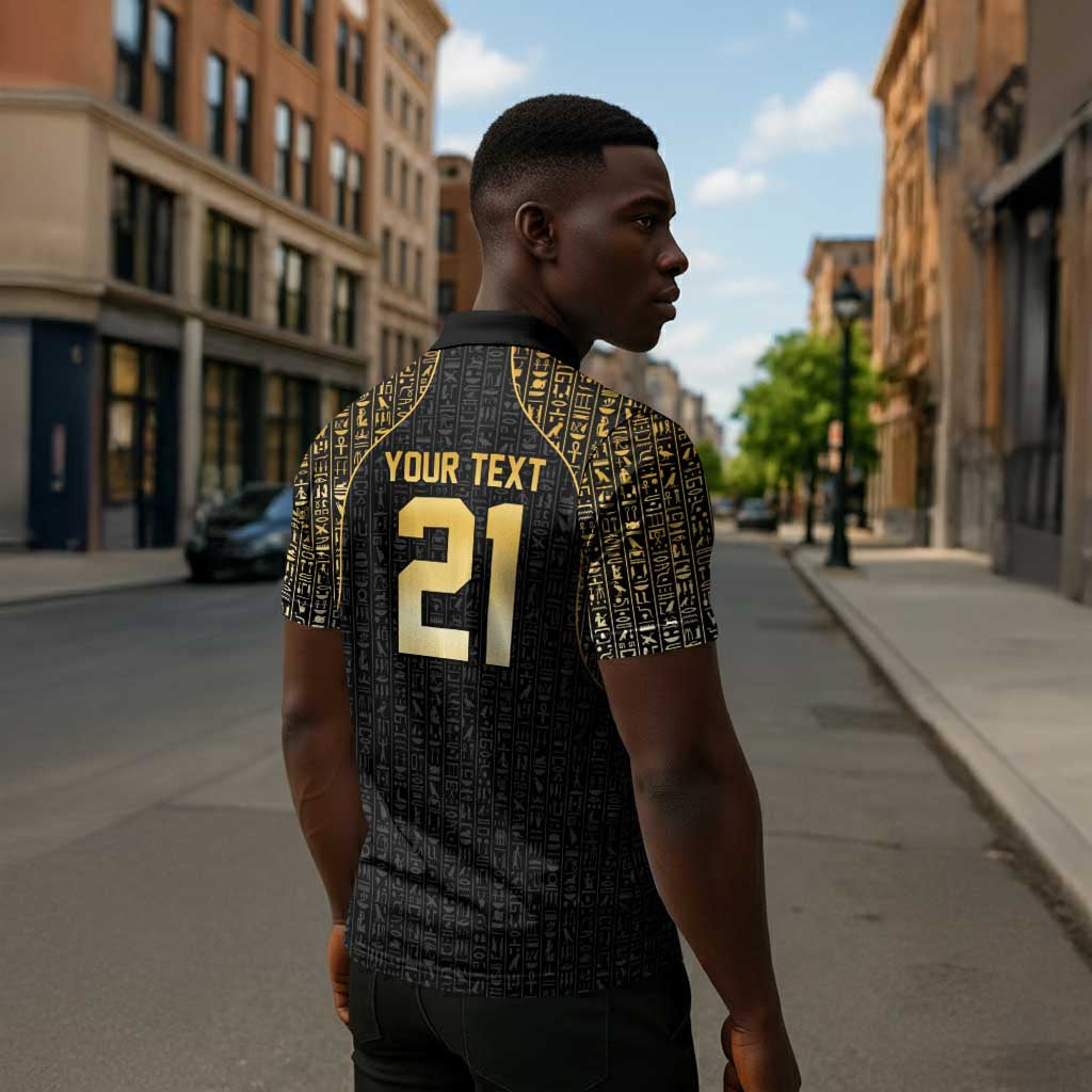 Custom Egypt Pharaohs Zipper Polo Shirt African Football Champions 2025