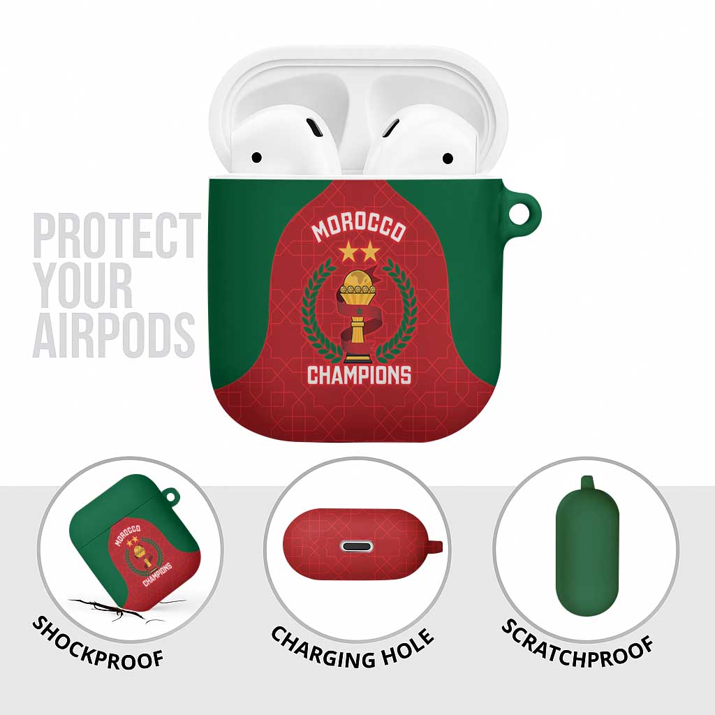 Morocco Atlas Lions AirPods Case African Football Champions 2025