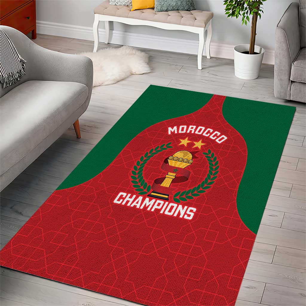 Morocco Atlas Lions Area Rug African Football Champions 2025