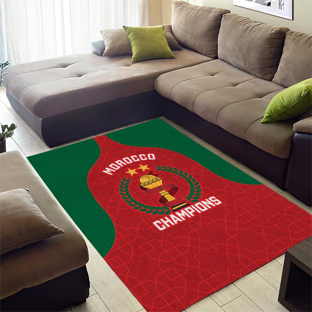 Morocco Atlas Lions Area Rug African Football Champions 2025