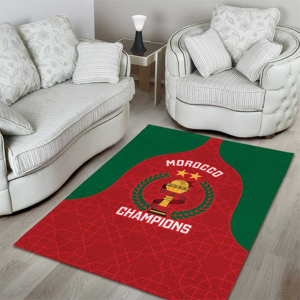 Morocco Atlas Lions Area Rug African Football Champions 2025