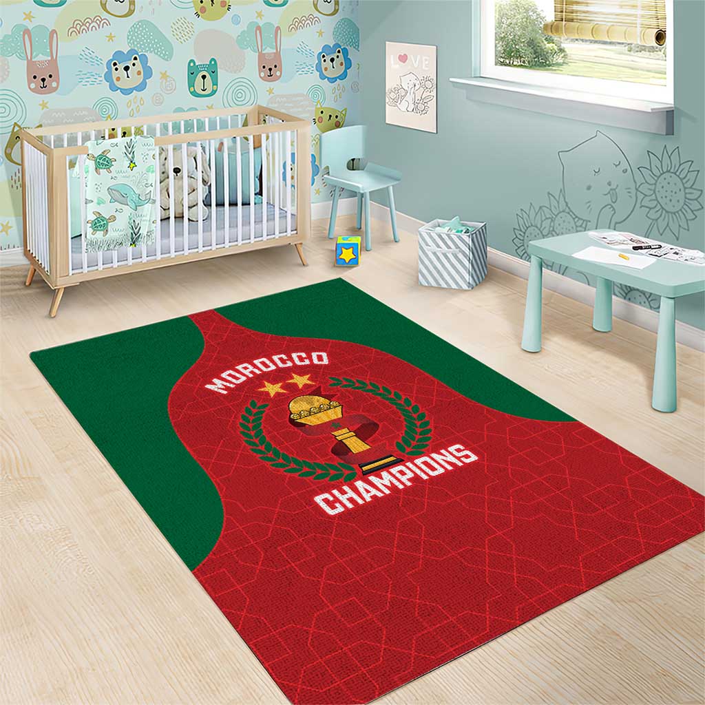 Morocco Atlas Lions Area Rug African Football Champions 2025
