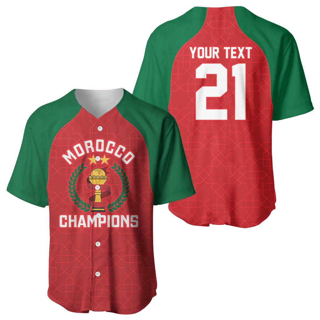 Custom Morocco Atlas Lions Baseball Jersey African Football Champions 2025