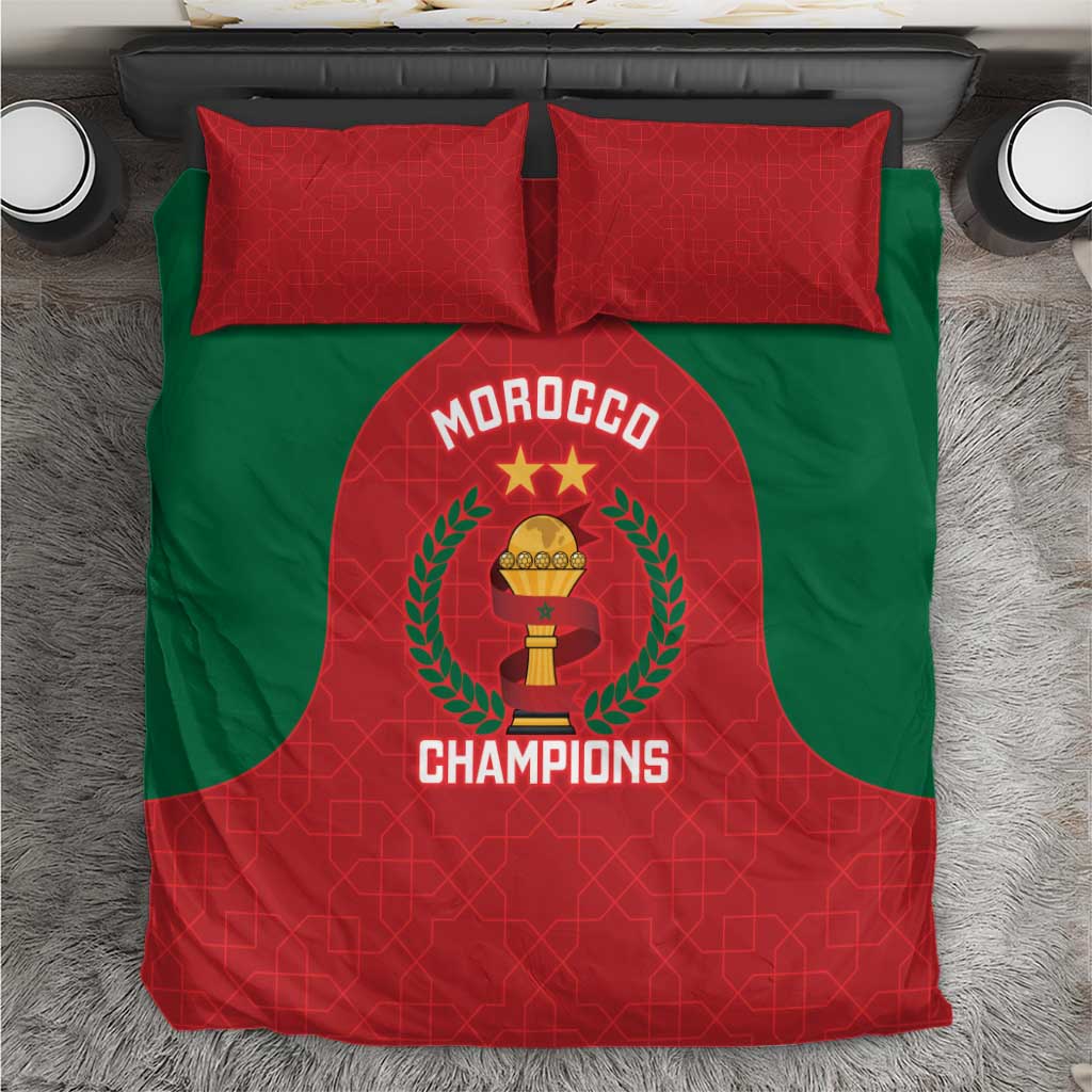 Morocco Atlas Lions Bedding Set African Football Champions 2025