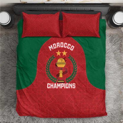 Morocco Atlas Lions Bedding Set African Football Champions 2025