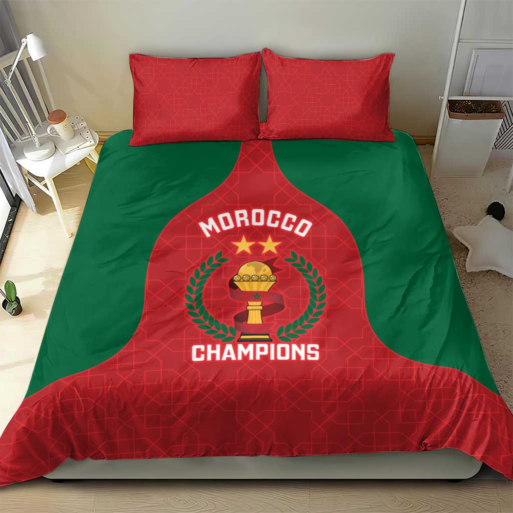 Morocco Atlas Lions Bedding Set African Football Champions 2025