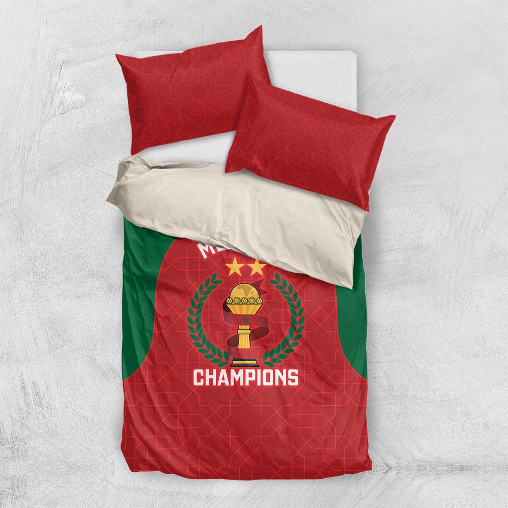Morocco Atlas Lions Bedding Set African Football Champions 2025