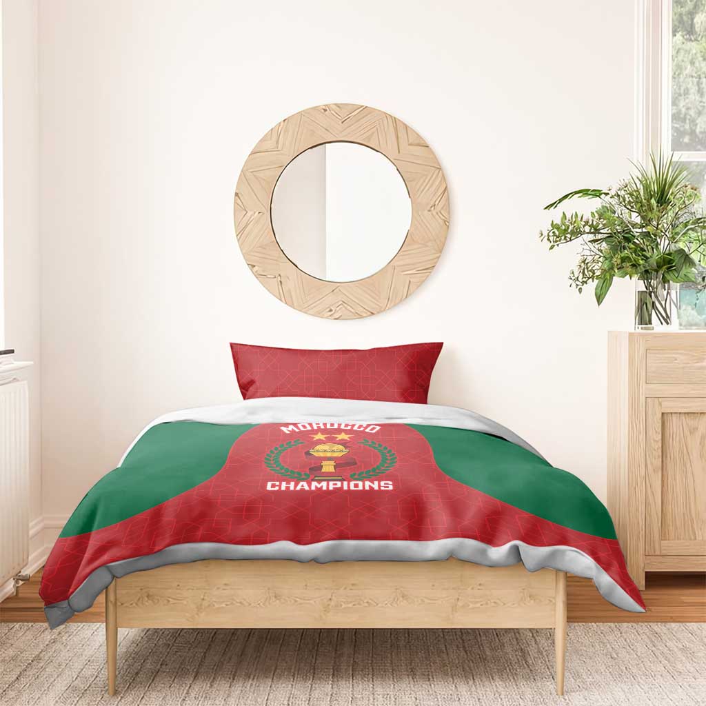 Morocco Atlas Lions Bedding Set African Football Champions 2025