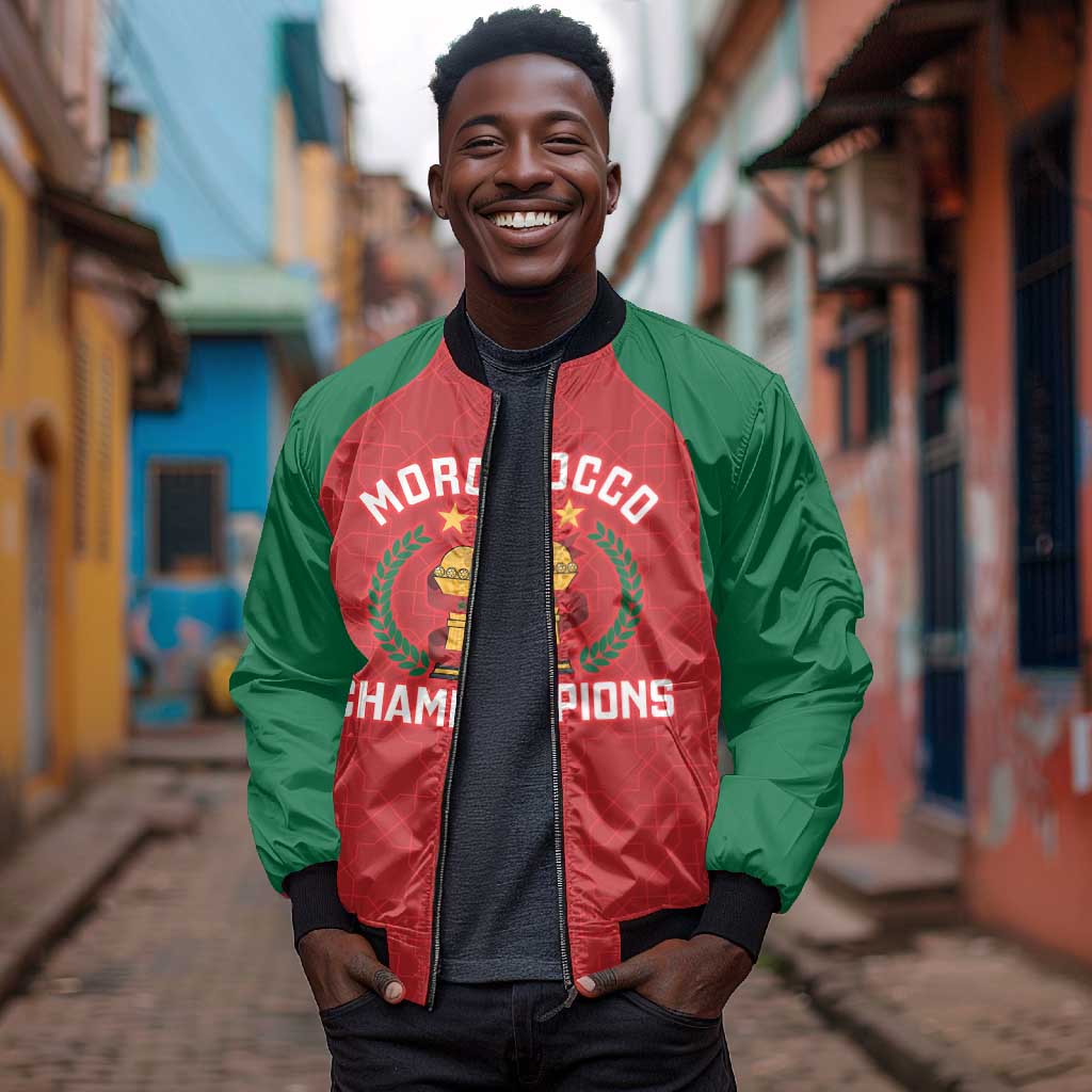 Custom Morocco Atlas Lions Bomber Jacket African Football Champions 2025