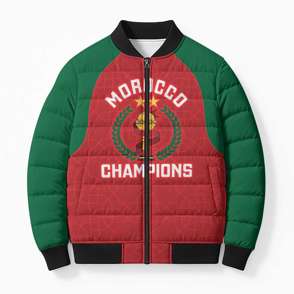 Custom Morocco Atlas Lions Bomber Puffer Jacket African Football Champions 2025