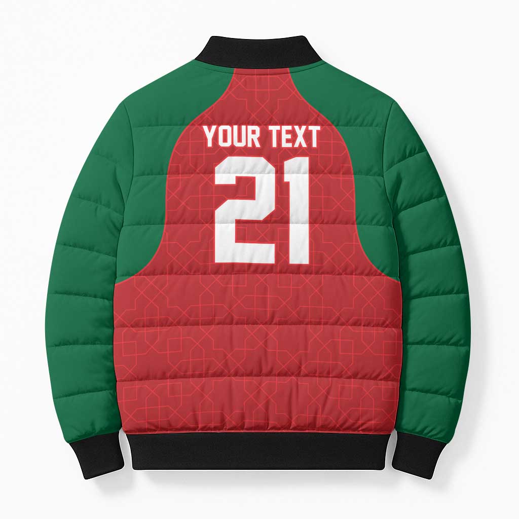 Custom Morocco Atlas Lions Bomber Puffer Jacket African Football Champions 2025