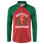 Custom Morocco Atlas Lions Button Sweatshirt African Football Champions 2025