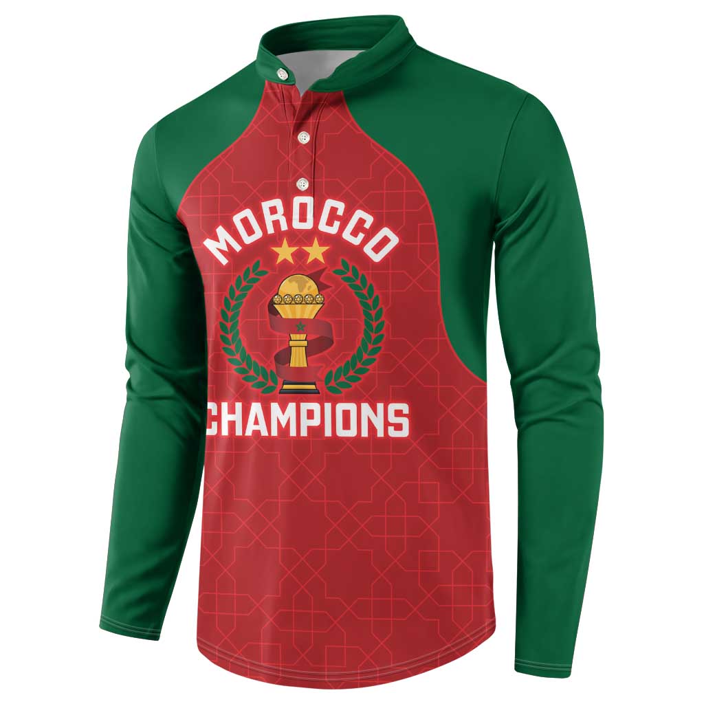 Custom Morocco Atlas Lions Button Sweatshirt African Football Champions 2025