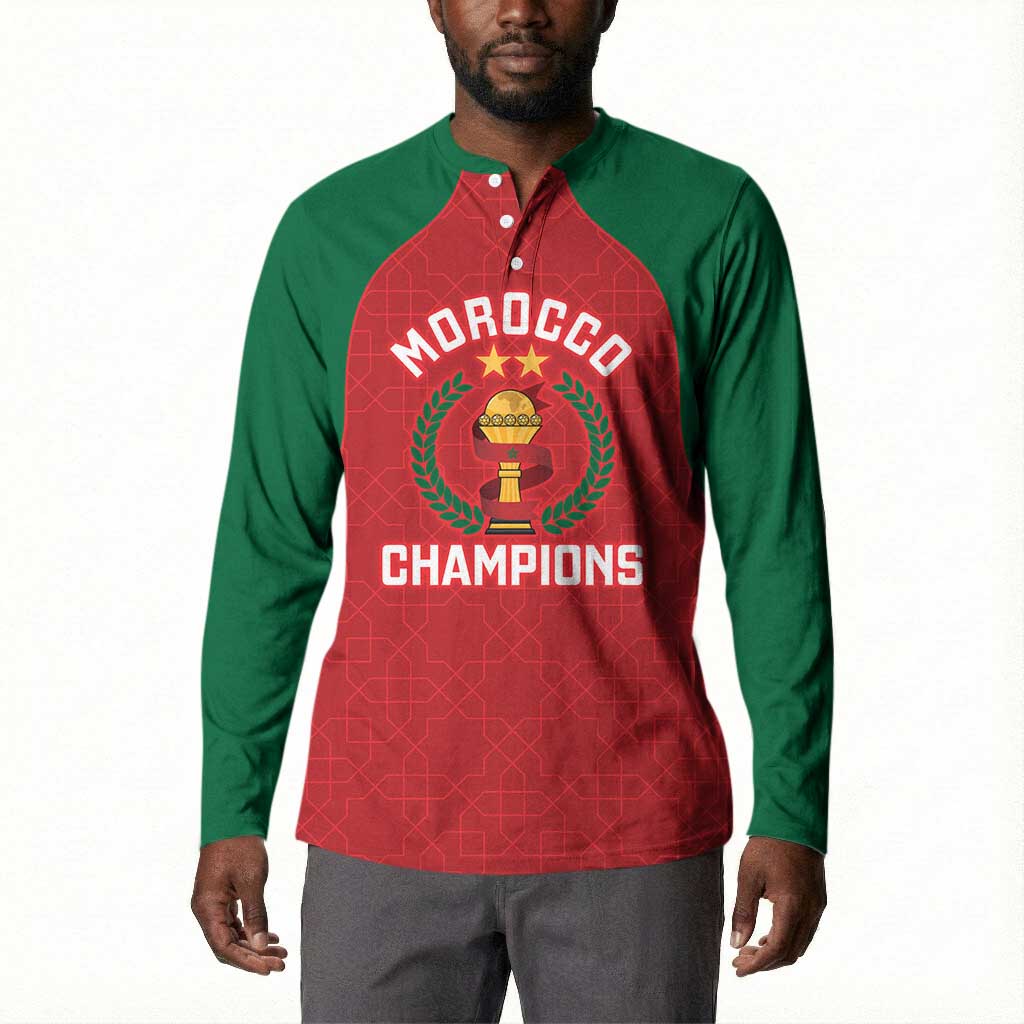 Custom Morocco Atlas Lions Button Sweatshirt African Football Champions 2025