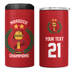 Custom Morocco Atlas Lions 4 in 1 Can Cooler Tumbler African Football Champions 2025