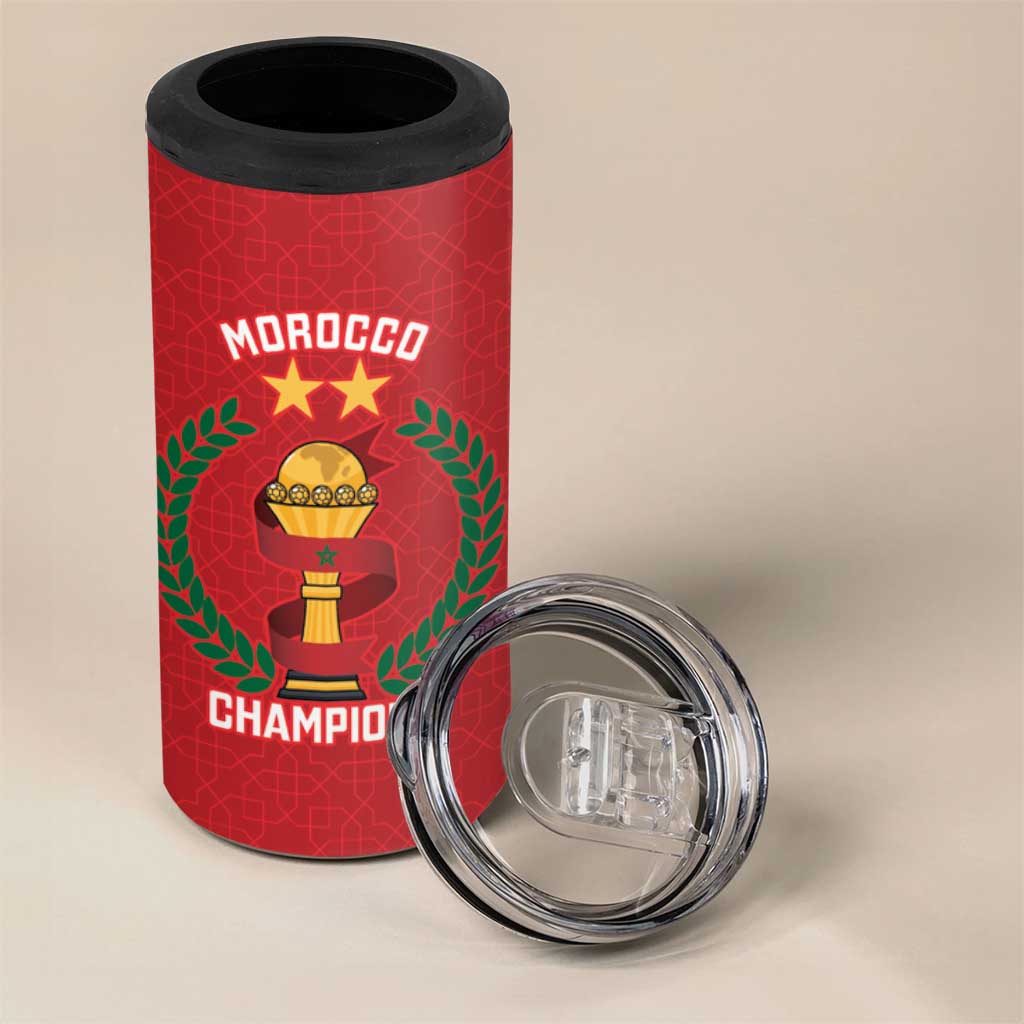 Custom Morocco Atlas Lions 4 in 1 Can Cooler Tumbler African Football Champions 2025