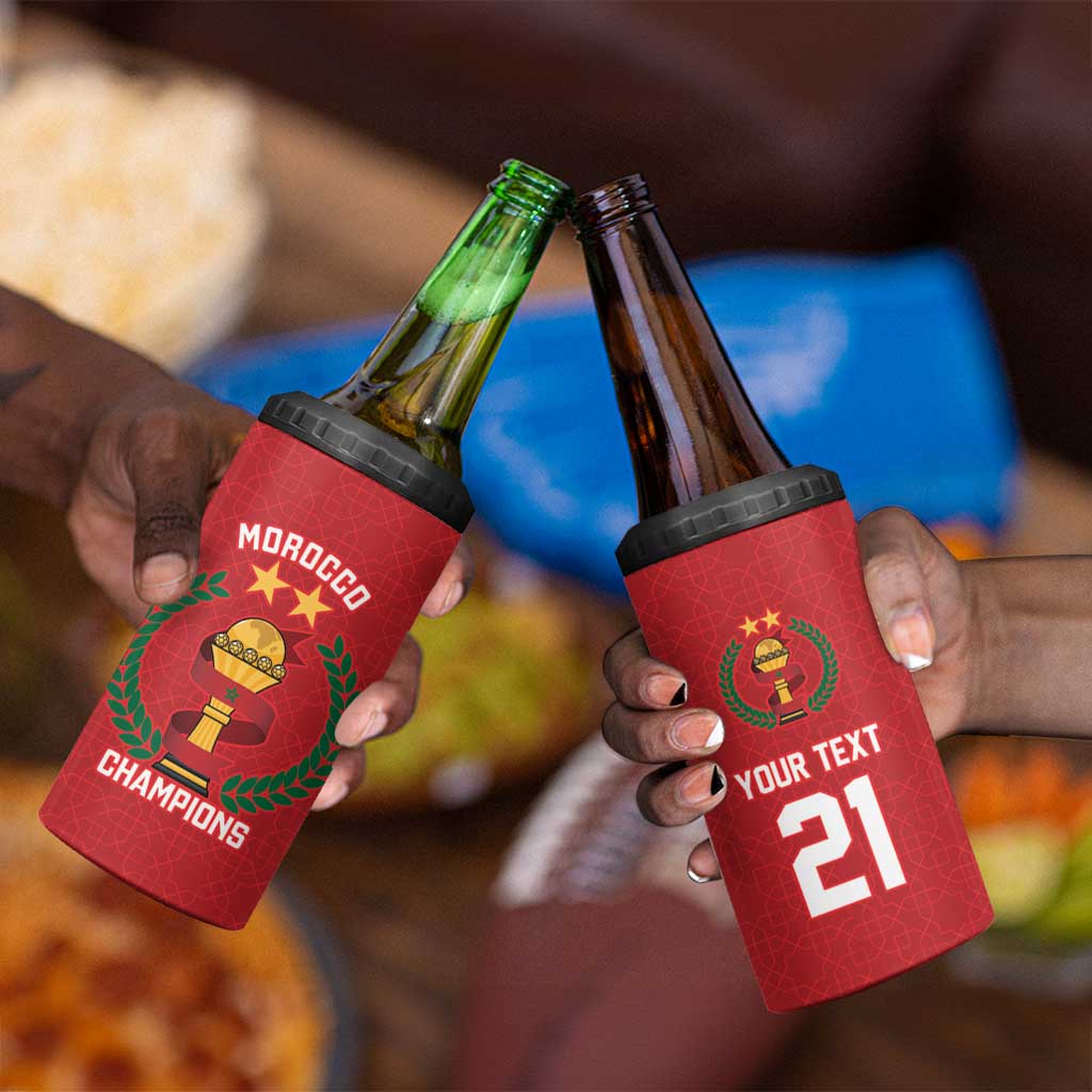 Custom Morocco Atlas Lions 4 in 1 Can Cooler Tumbler African Football Champions 2025