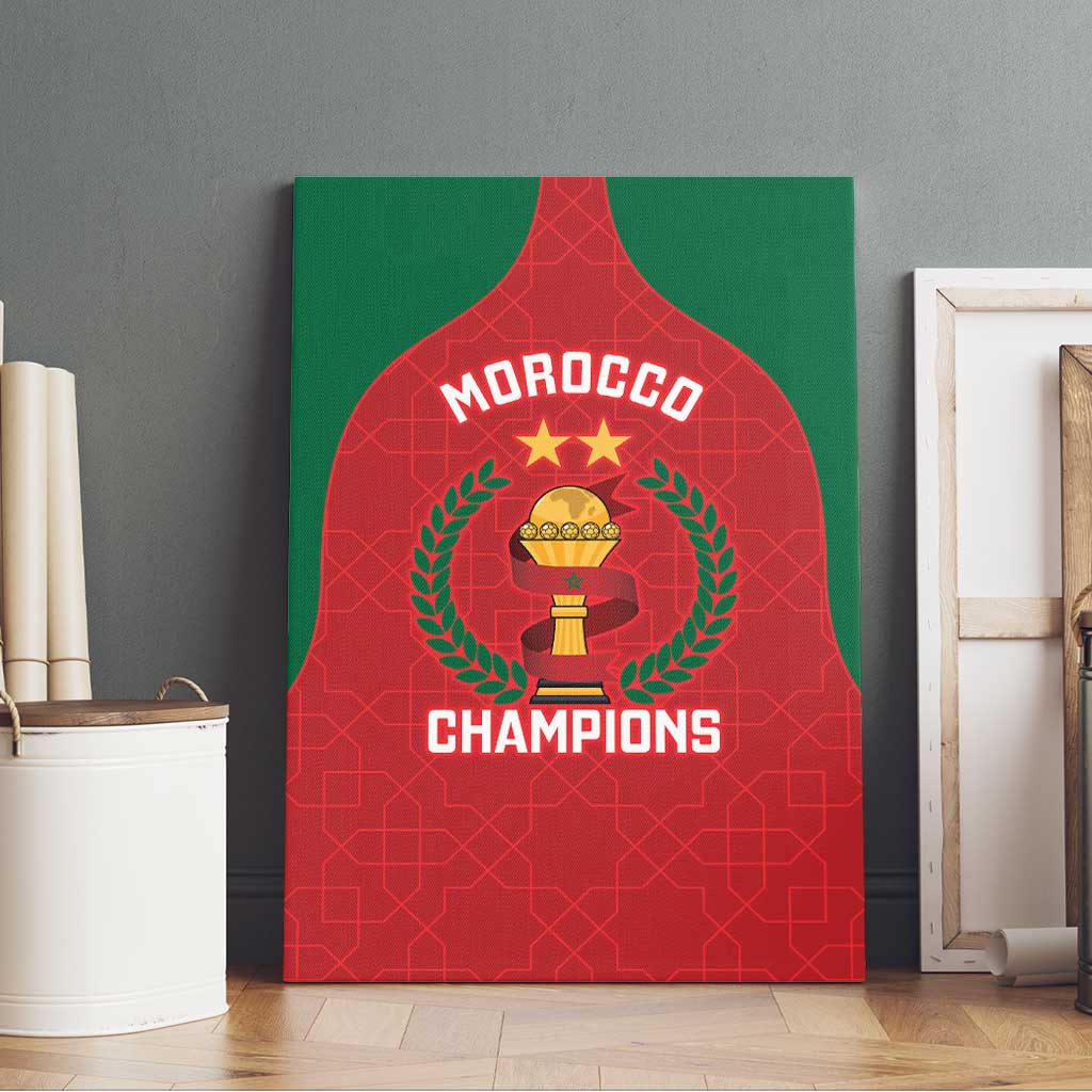Morocco Atlas Lions Canvas Wall Art African Football Champions 2025
