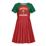 Custom Morocco Atlas Lions Kid Short Sleeve Dress African Football Champions 2025