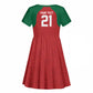 Custom Morocco Atlas Lions Kid Short Sleeve Dress African Football Champions 2025