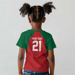 Custom Morocco Atlas Lions Kid T shirt African Football Champions 2025