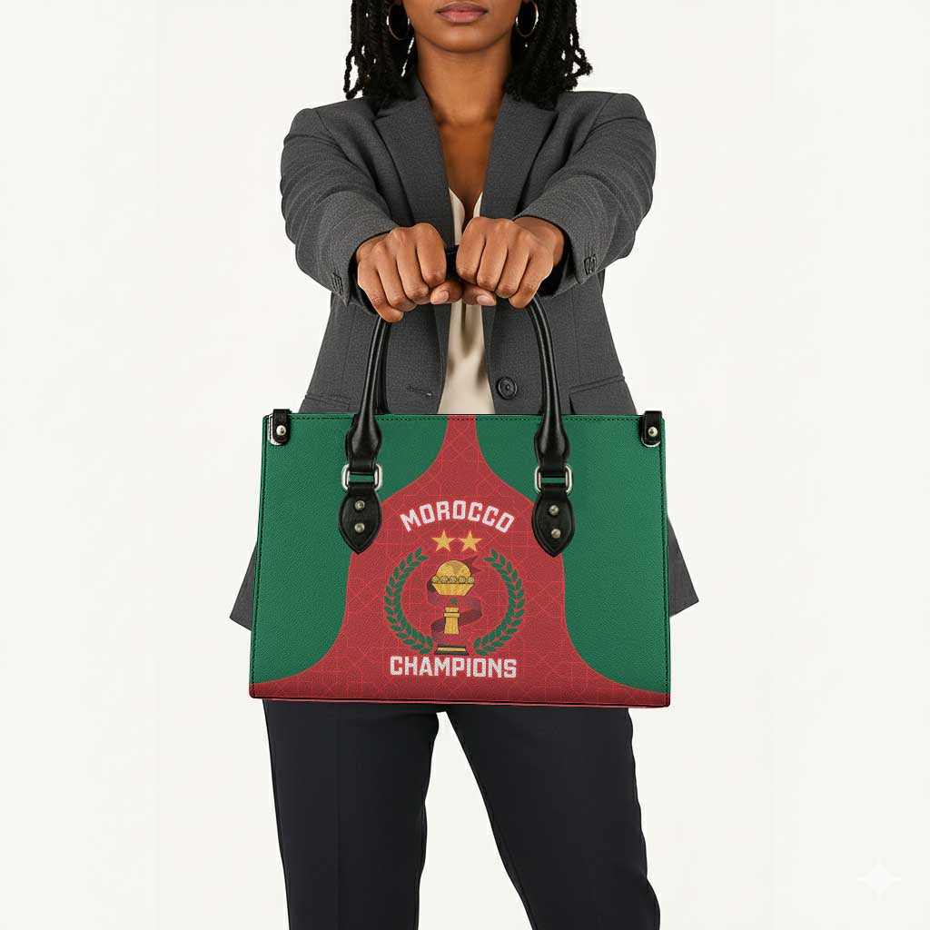 Morocco Atlas Lions Leather Bag African Football Champions 2025