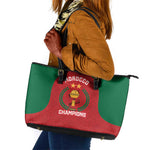 Morocco Atlas Lions Leather Tote Bag African Football Champions 2025