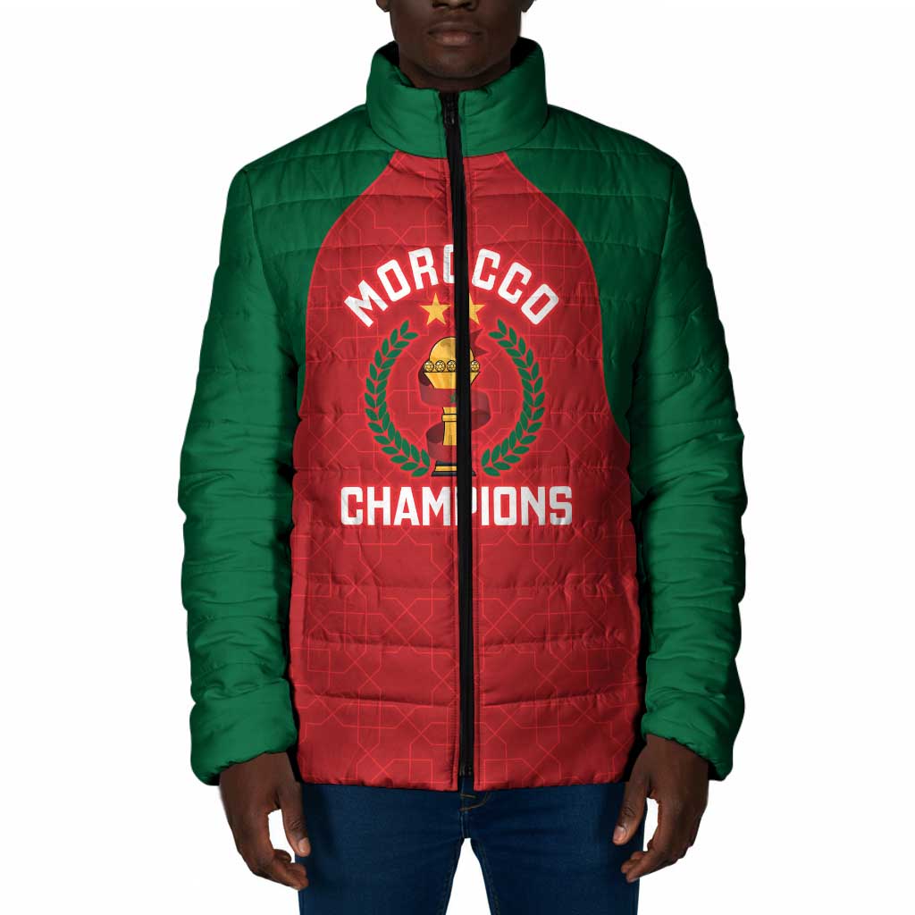 Custom Morocco Atlas Lions Padded Jacket African Football Champions 2025