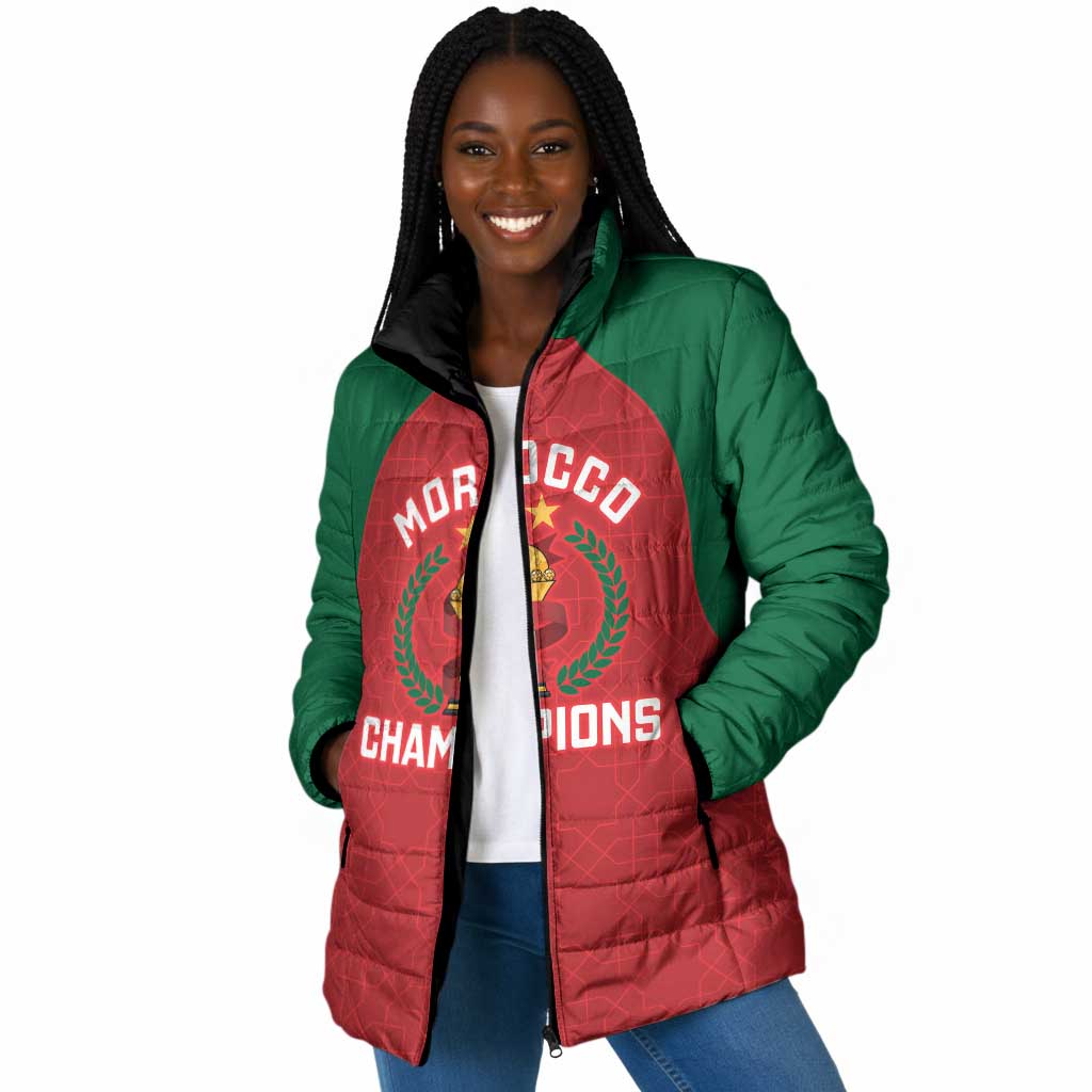 Custom Morocco Atlas Lions Padded Jacket African Football Champions 2025