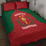 Morocco Atlas Lions Quilt Bed Set African Football Champions 2025