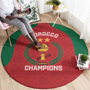 Morocco Atlas Lions Round Carpet African Football Champions 2025