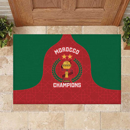 Morocco Atlas Lions Rubber Doormat African Football Champions 2025