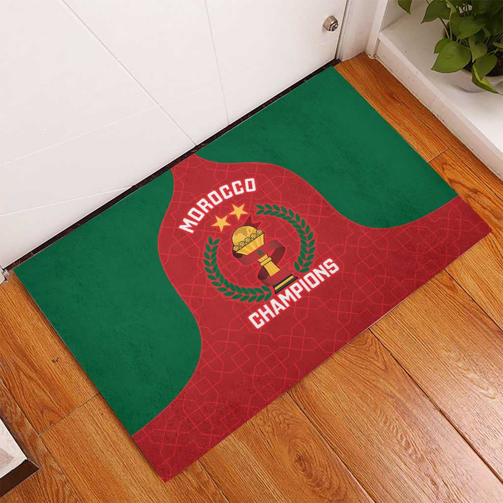 Morocco Atlas Lions Rubber Doormat African Football Champions 2025