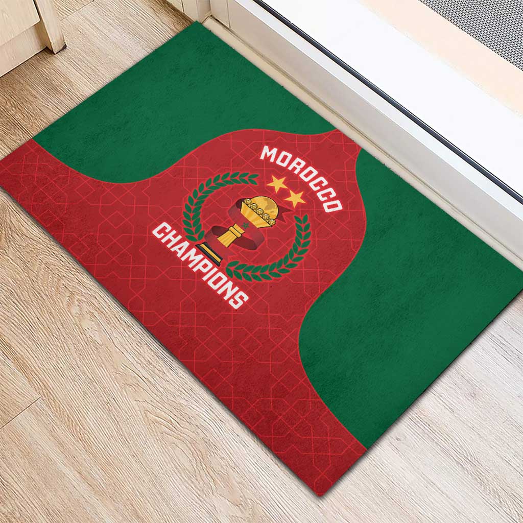 Morocco Atlas Lions Rubber Doormat African Football Champions 2025