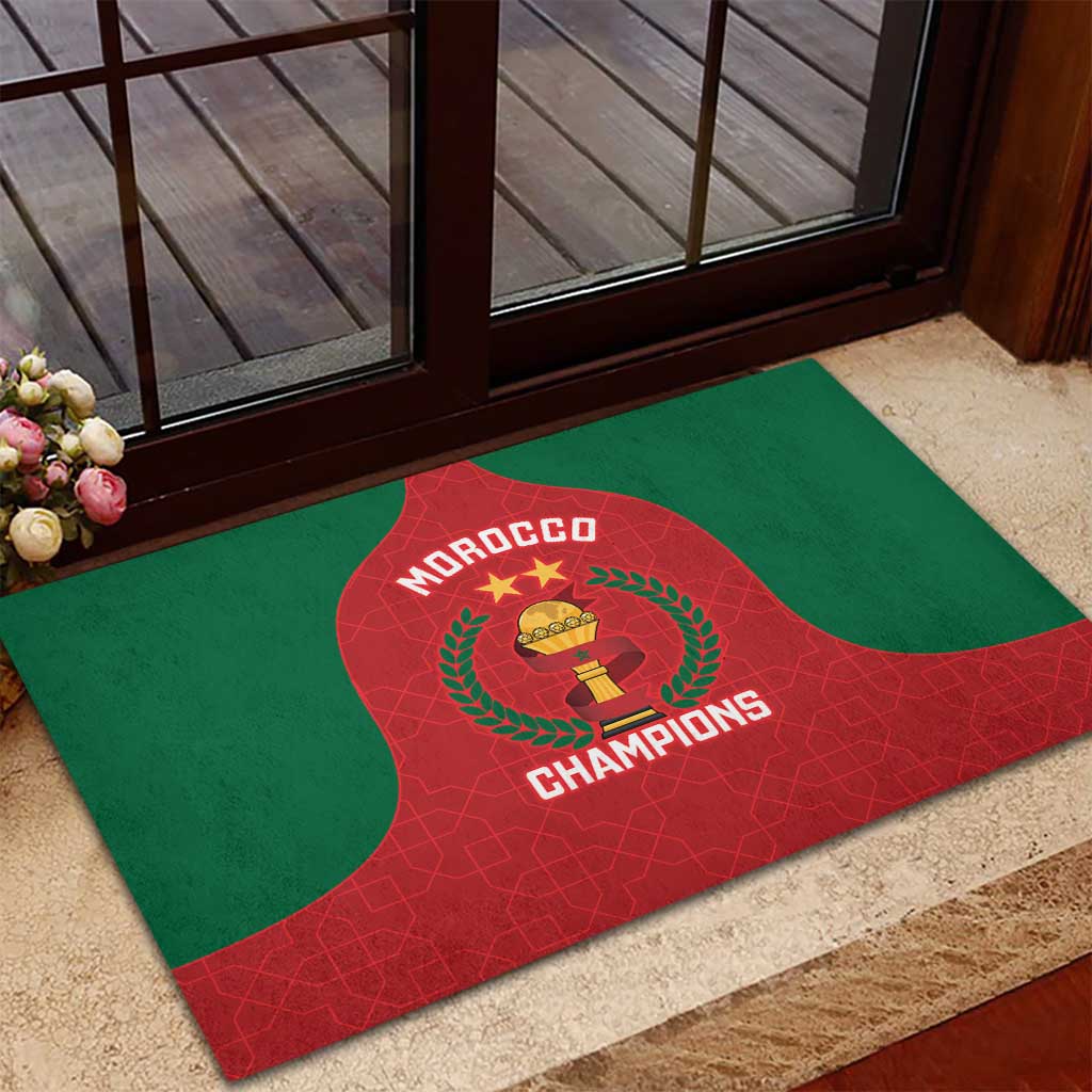 Morocco Atlas Lions Rubber Doormat African Football Champions 2025