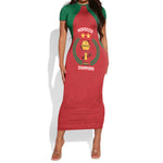 Custom Morocco Atlas Lions Short Sleeve Bodycon Dress African Football Champions 2025