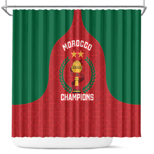 Morocco Atlas Lions Shower Curtain African Football Champions 2025