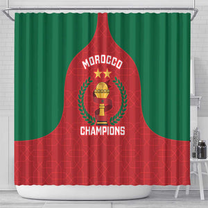 Morocco Atlas Lions Shower Curtain African Football Champions 2025